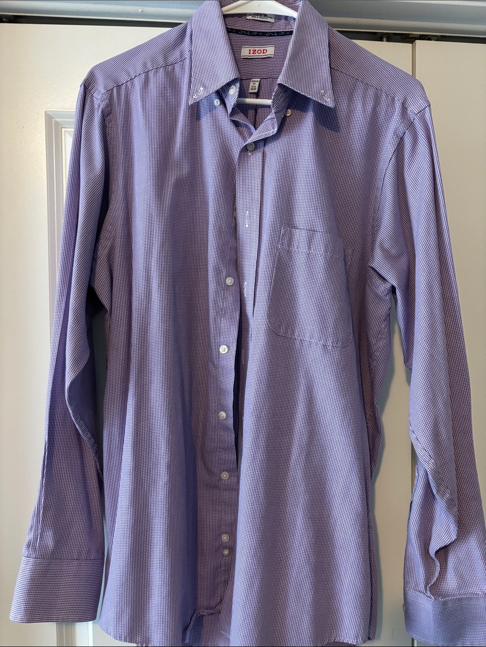 Izod Men’s Lavender Micro-Check Dress Shirt
